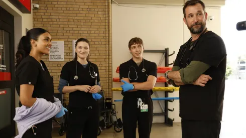Noah Wyle, Shabana Azeez, Gerran Howell and Isa Briones in The Pitt.