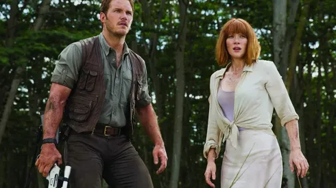 Chris Pratt y Bryce Dallas Howard en Jurassic World