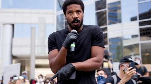 Michael B. Jordan en el evento del Black Lives Matter