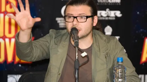 Olallo Rubio en un evento de prensa de This is not a movie