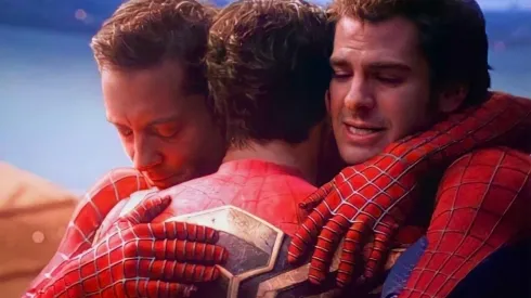 La foto más esperada: Tom Holland, Tobey Maguire y Andrew Garfield recrearon el famoso meme de Spider-Man.