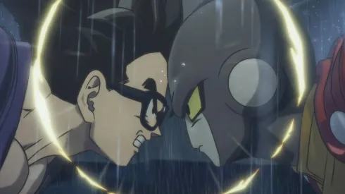 Gohan enfrentando a uno de los androides Gamma.