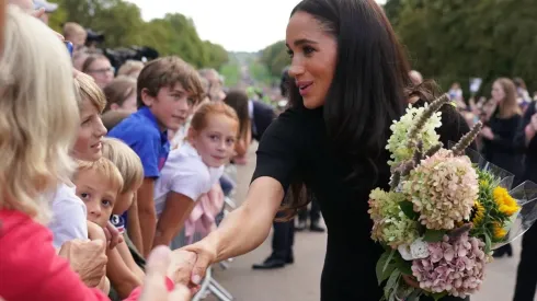 Meghan Markle en el castillo de Windsor hoy.