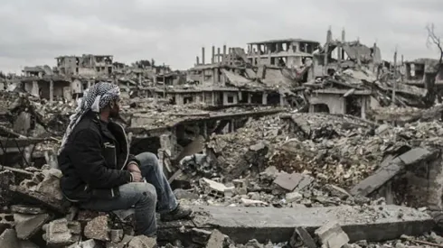 Una ciudad completamente en ruinas en Siria.