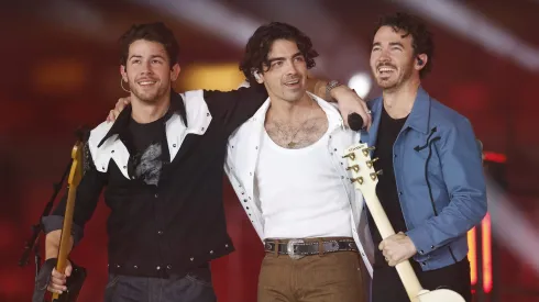 ARLINGTON, TEXAS - NOVEMBER 24: The Jonas Brothers perform during half time in the game between the New York Giants and the Dallas Cowboys at AT&T Stadium on November 24, 2022 in Arlington, Texas. (Photo by Wesley Hitt/Getty Images)