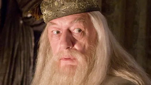 Michael Gambon como Dumbledore en la saga Harry Potter.