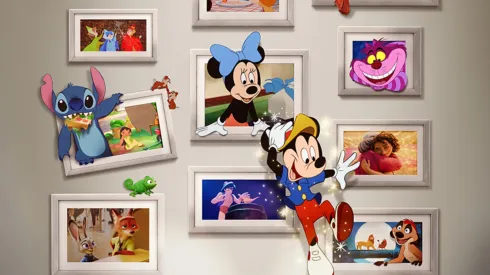 Algunos de los cientos de personajes que aparecen en el cortometraje que celebra los 100 años de existencia de Disney.