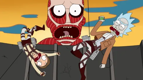 Rick and Morty en un guiño a Attac on Titan.