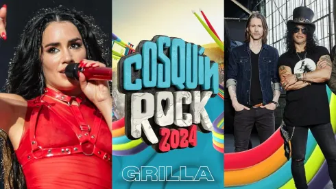 Algunos de los artistas que defilarán por los escenarios de  Cosquín Rock 2024 y se verán por Star+: Lali y Slash.