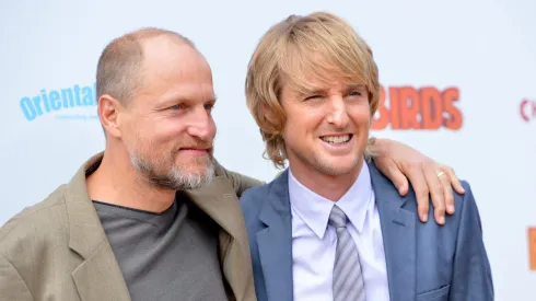 HOLLYWOOD, CA - OCTOBER 13: Actors Woody Harrelson (L) and Owen Wilson arrive at the premiere of Relativity Media's "Free Birds" at the Westwood Village Theatre on October 13, 2013 in Hollywood, California. (Photo by Alberto E. Rodriguez/Getty Images for Relativity Media)