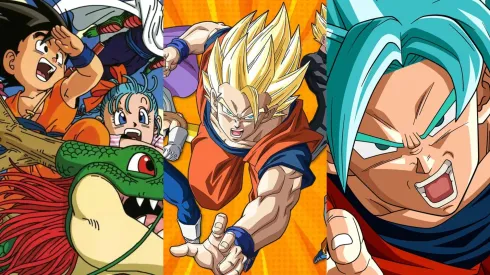 Las tras series más emblemáticas de la franquicia Dragon Ball, creadas por Akira Toriyama.
