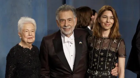 BEVERLY HILLS, CALIFORNIA – MARCH 27: (L-R) Eleanor Coppola, Francis Ford Coppola, and Sofia Coppola attend the 2022 Vanity Fair Oscar Party hosted by Radhika Jones at Wallis Annenberg Center for the Performing Arts on March 27, 2022 in Beverly Hills, California. (Photo by Frazer Harrison/Getty Images)