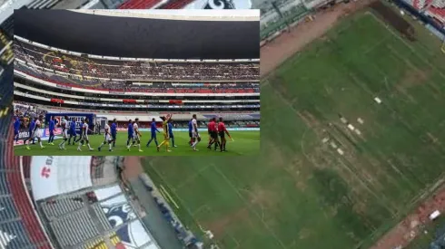 Así luce el pasto del Estadio Azteca a la espera de Cruz Azul