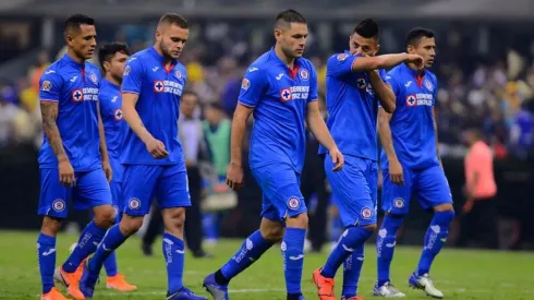 Jugadores de Cruz Azul en el partido de ida.