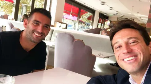 Martín Cauteruccio reunido con directivo de San Lorenzo.