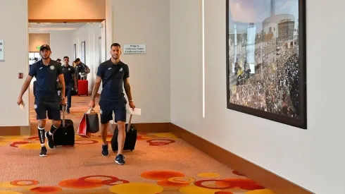 Llegada al hotel de concentración.