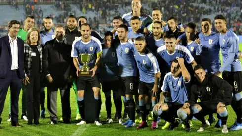 Jonathan Rodríguez presente en el triunfo de Uruguay.