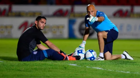 Corona y Pérez en un entrenamiento