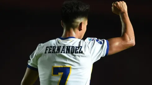 Pol Fernández en el duelo entre Boca Juniors vs. Colón