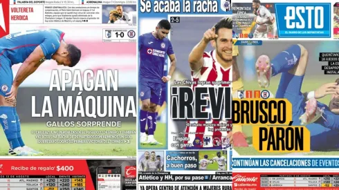 Cruz Azul y su primera derrota en 7 meses se llevan las portadas