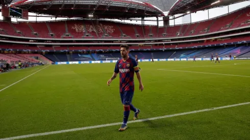 Messi en el partido entre el Barcelona y el Bayern Munich