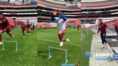Cruz Azul entrenó hoy en el estadio Azteca.