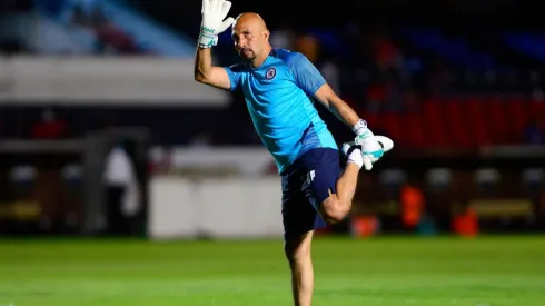 El Conejo Pérez en un entrenamiento previo a un partido