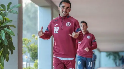 Rafael Baca en un entrenamiento con Cruz Azul