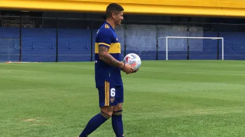 Marcos Rojo fue presentado hoy en Boca Juniors.