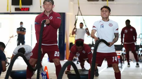 Misael Domínguez y Alexis Gutiérrez en la práctica de hoy