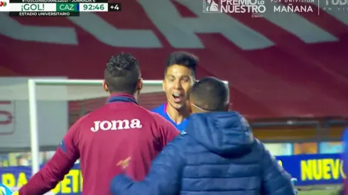 Pol Fernández celebra el segundo tanto del equipo