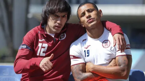 'Shaggy' Martínez y Yoshimar Yotún tras el entrenamiento del día en Cruz Azul.