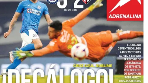 Cruz Azul igualó la marca histórica de 10 victorias consecutivas