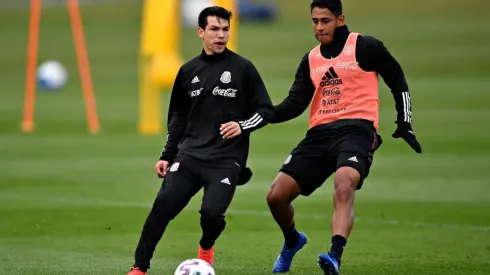 Luis Romo en el entrenamiento de la Selección de México