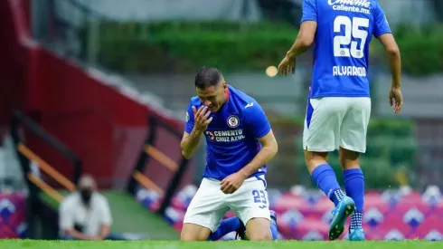Pablo Aguilar celebra su tanto ante San Luis