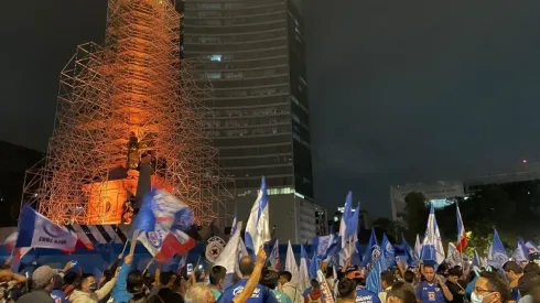 El Ángel se repletó de fanáticos de Cruz Azul.