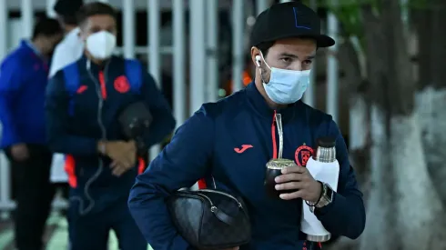 Rivero a su llegada al estadio del León.