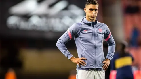 Juan Dinenno en un partido con Pumas