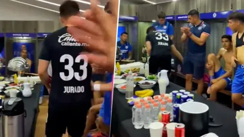 El 'bufet' con el que fue recibido Cruz Azul en el vestidor.