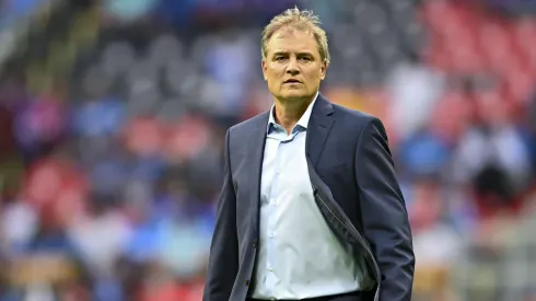 El entrenador uruguayo en el partido ante el Puebla