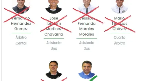 Los árbitros que pitaron el domingo pasado en el Azteca.