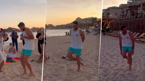 Santi Giménez bailó La Chona desde la playa.