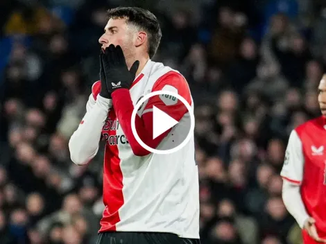Santi Giménez marca gol en contra del Feyenoord en la Champions