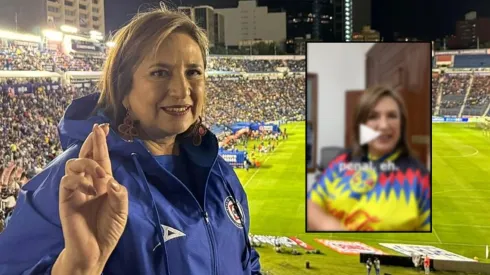 Xóchitl Gálvez se pone la playera del América tras derrota de Cruz Azul.