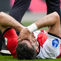 El triste mensaje de Santiago Giménez tras confirmarse su dura lesión en Feyenoord
