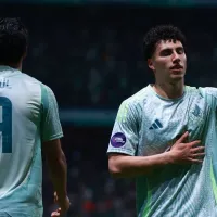 Jorge Sánchez le hace un feo a Andrés Montaño tras su gol contra Honduras en la Liga de Naciones