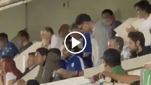 Nacho Rivero siguió el partido desde las gradas: así fue su reacción.