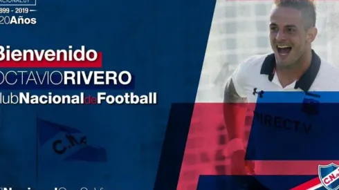 Así anunció Nacional el fichaje de Rivero.