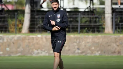Agustín Orión en la práctica de hoy de Colo Colo.