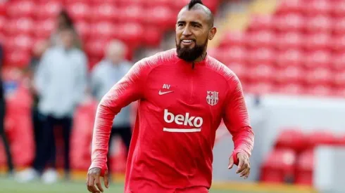 Arturo Vidal en Anfield Road.